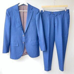 Suit Supply Blue Lazio blazer/ Brescia 26" trousers Italian Wool suit set, Sz 32